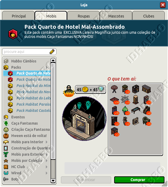 Pack Quarto de Hotel Mal-Assombrado