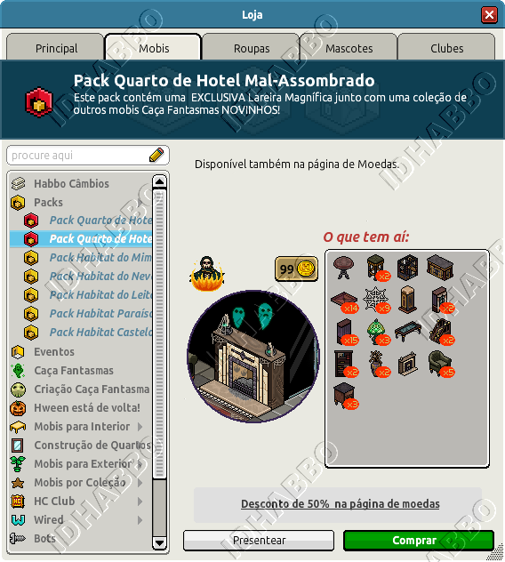 Pack Quarto de Hotel Mal-Assombrado